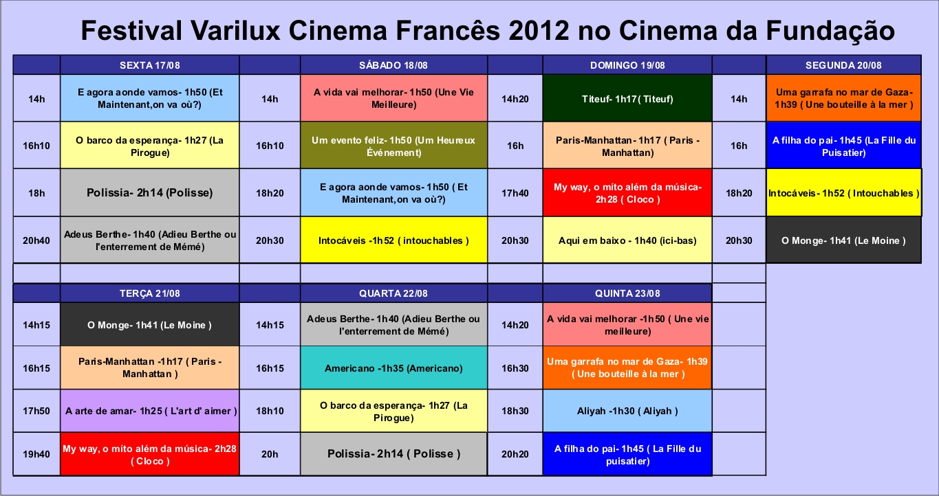 Programação Cinema Francês 20121