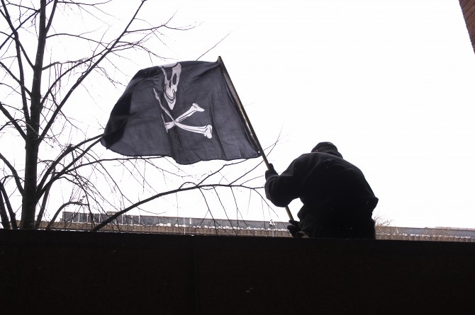 Pirate flag during TPB trial