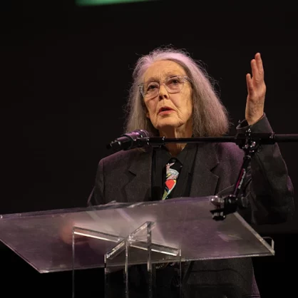 Anne Carson poet at the 2024 National Book Awards finalist reading 2